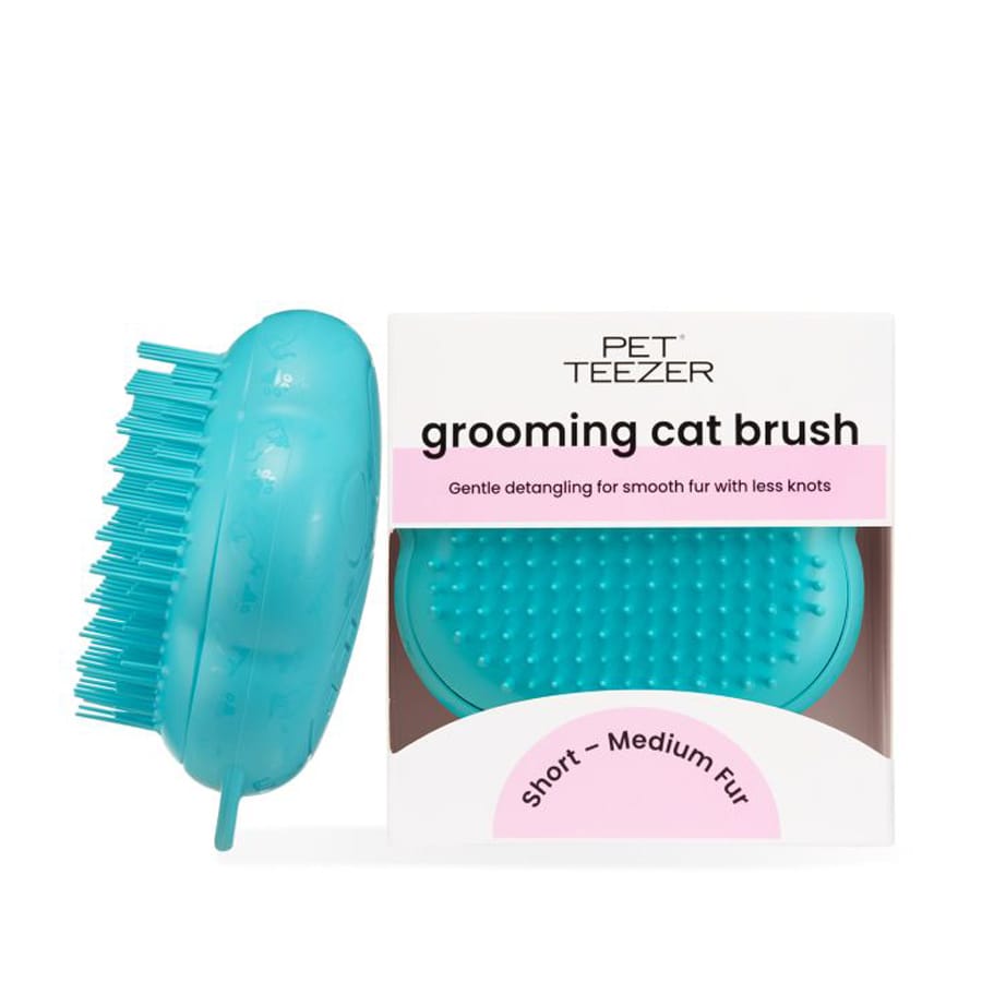 Pet Teezer De-Shedding Brush for Cats Marlin Blue