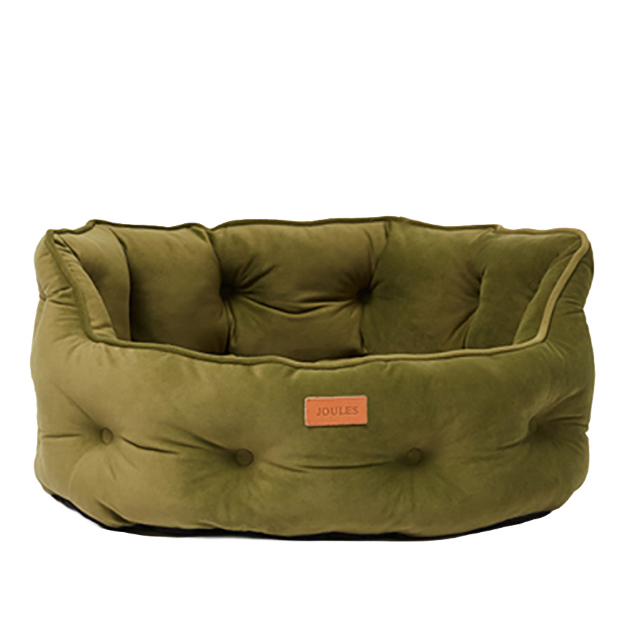 Joules Chesterfield Dog Bed Khaki