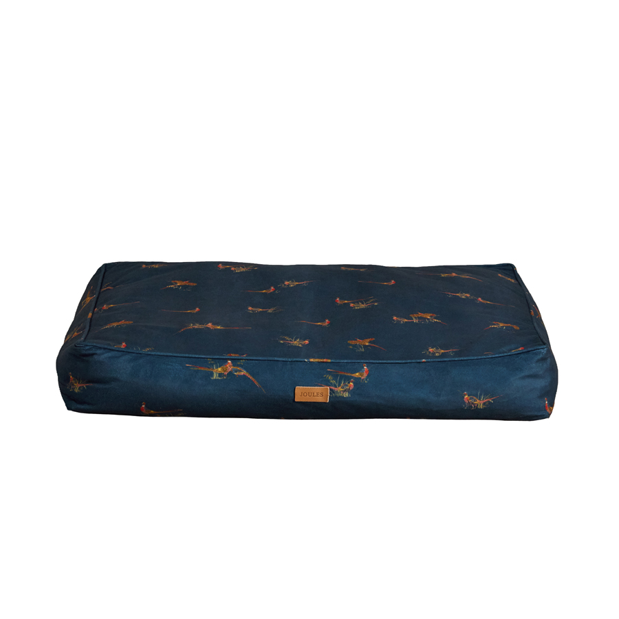 Joules Pheasant Print Dog Mattress Navy