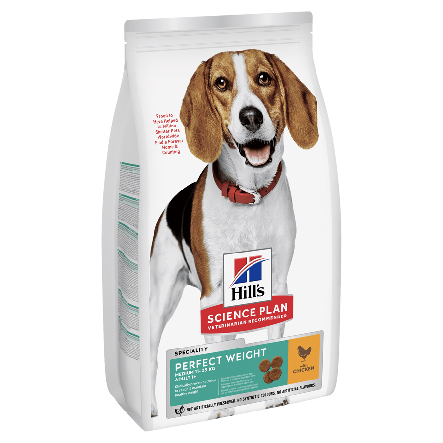 Hill's Science Plan Perfect Weight Medium Breed Adult Dry Dog Food Chicken