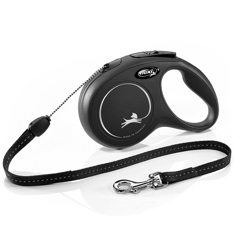 Flexi New Classic Extending Dog Lead Black Pets