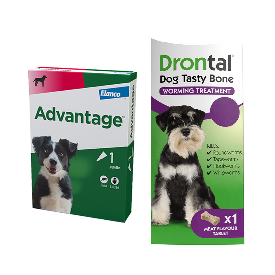 Advantage Spot-On Flea & Drontal Worming Tablet Treatment for Dogs