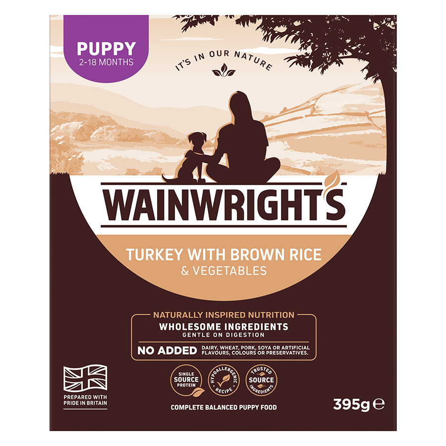 Wainwright's Puppy Wet Dog Food Turkey with Brown
