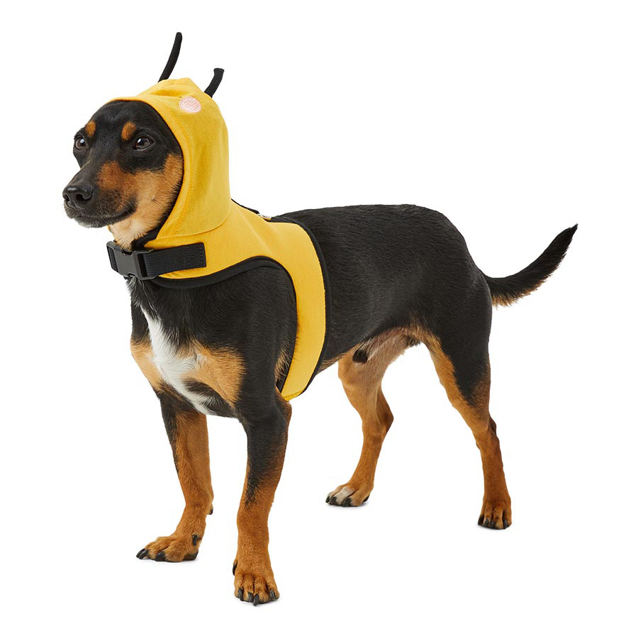 Just For Puppy Bee Print Hooded Harness Orange Pets