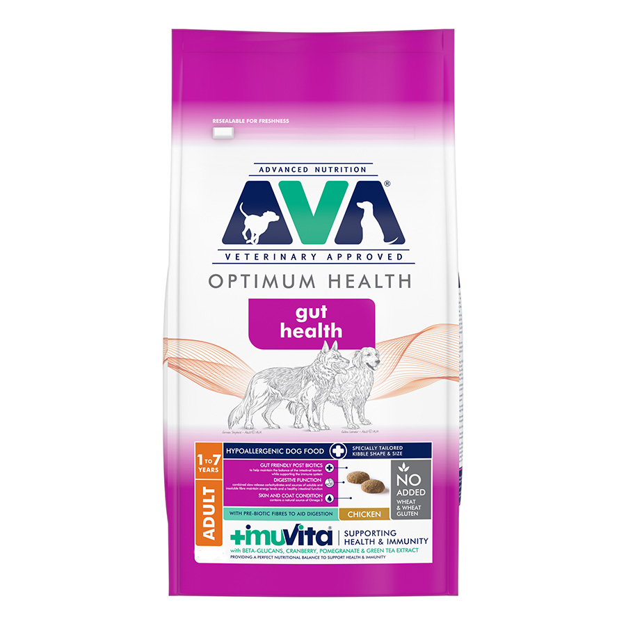 AVA Veterinary Approved Optimum Gut Health Adult Dry Dog Food Chicken Pets