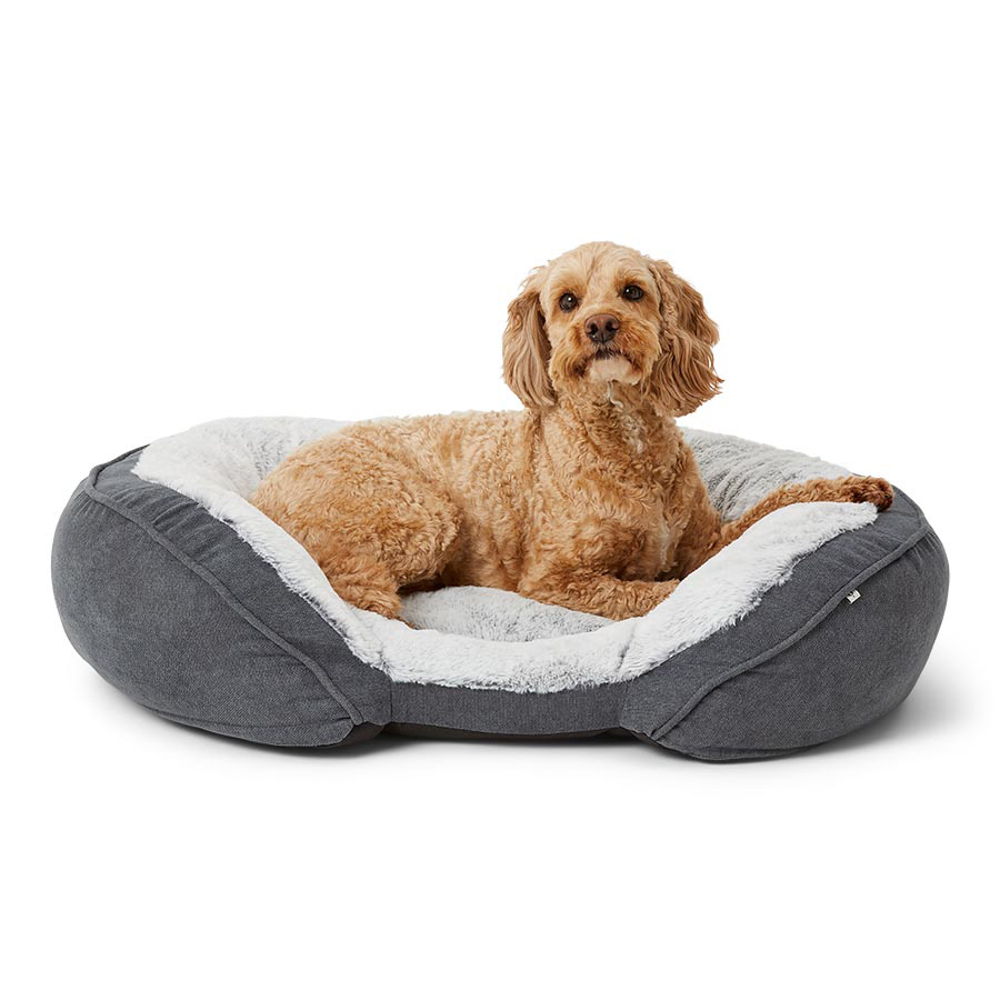 Noble Oval Bolstered Dog Bed Grey Pets