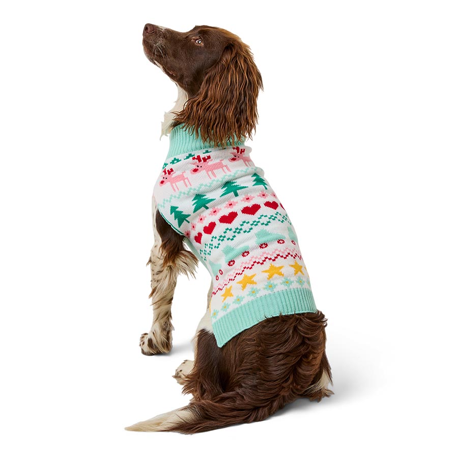 Pets at Home Christmas Nostalgia Fairisle Dog Jumper Multi Coloured