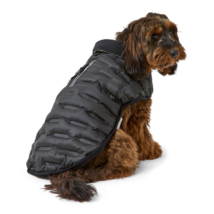 3 Peaks Shower Resistant Dog Parka Jacket Black Ecru