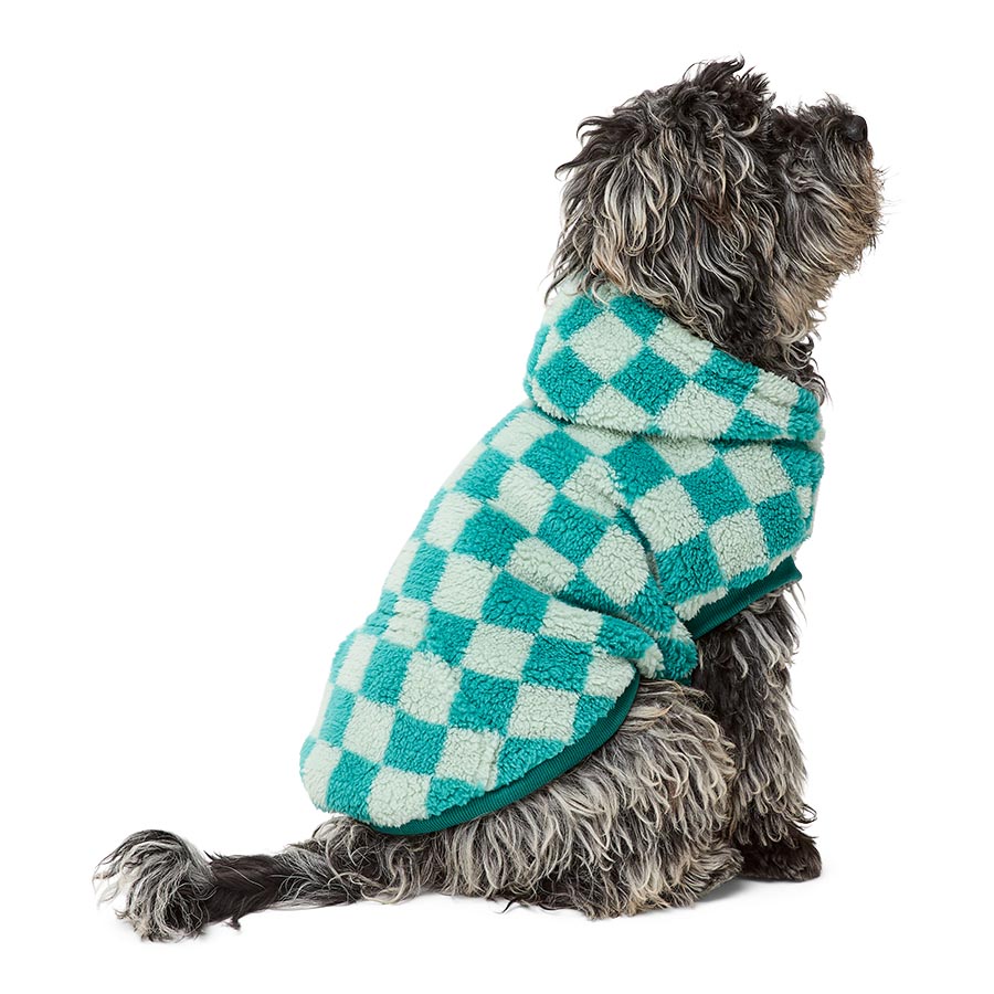 Pets at Home Checkerbox Dog Hoodie Green