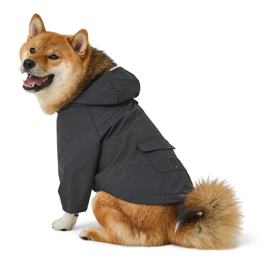 Noble Sport Luxe Nylon Hooded Dog Jacket Black