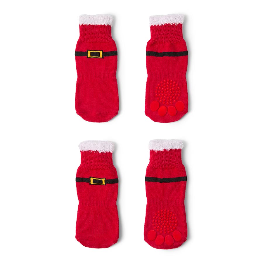Pets at Home Christmas Festive Feet Dog Socks Red