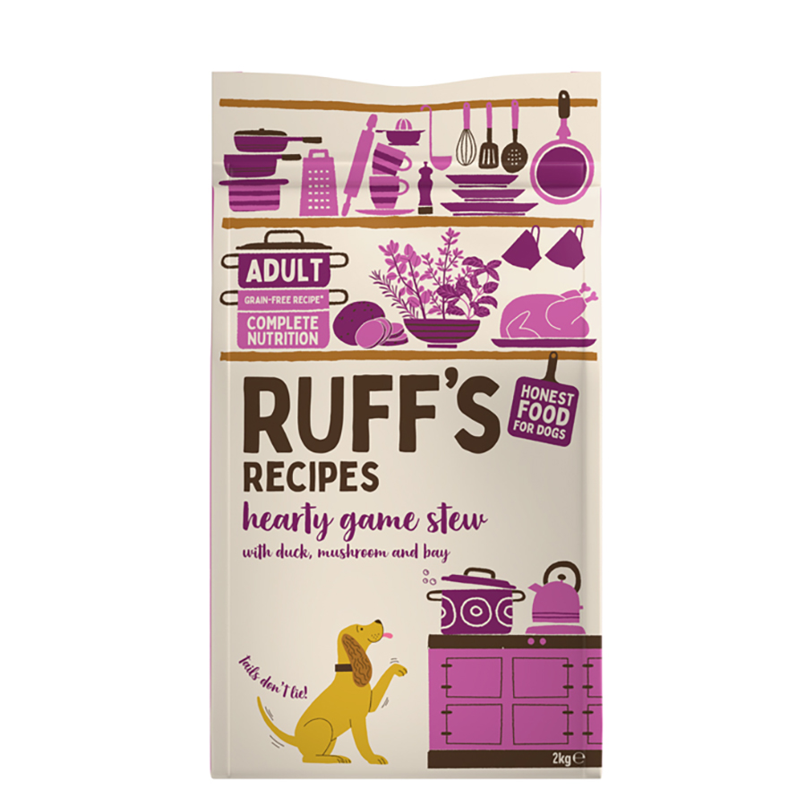 Ruff's Recipes Hearty Game Stew with Duck, Mushroom & Bay Adult Dry Dog Food