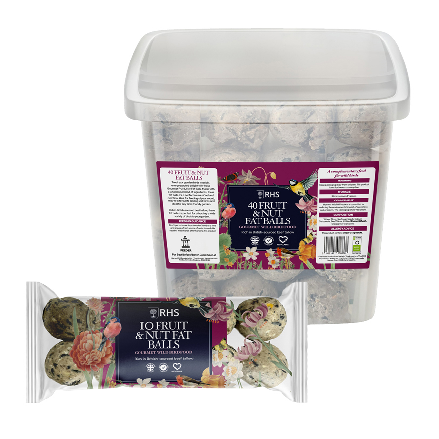 RHS Fruit & Nut Gourmet Wild Bird Food Fat Balls