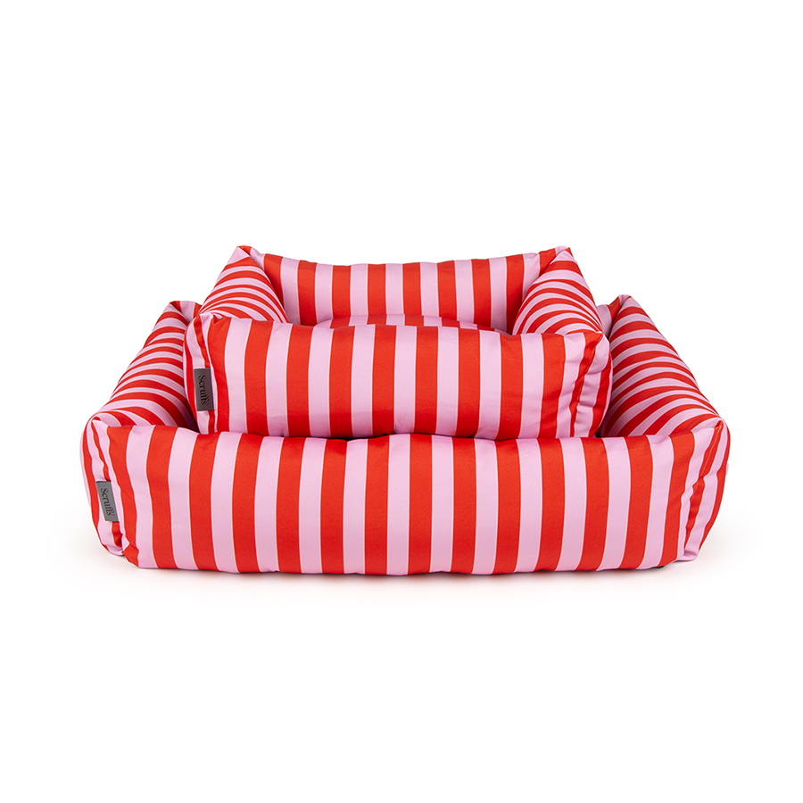 Scruffs Stripe Amalfi Box Bed Pink