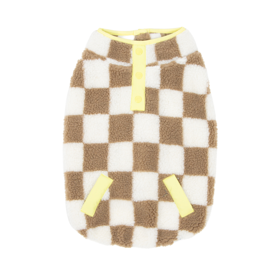 Oodles Sherpa Bubble Hem Dog Jacket Tan