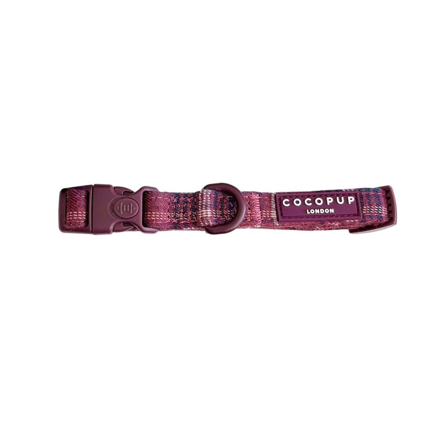 Cocopup Mulberry Plaid Dog Collar