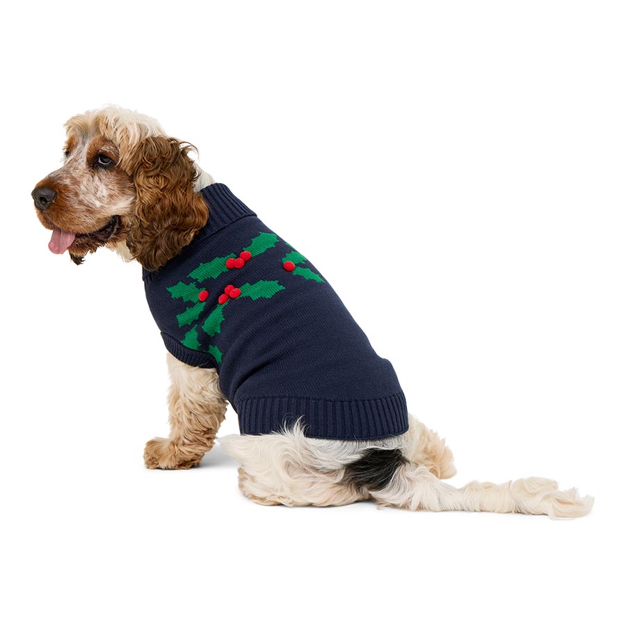 Pets at Home Christmas Holly Berries Dog Jumper